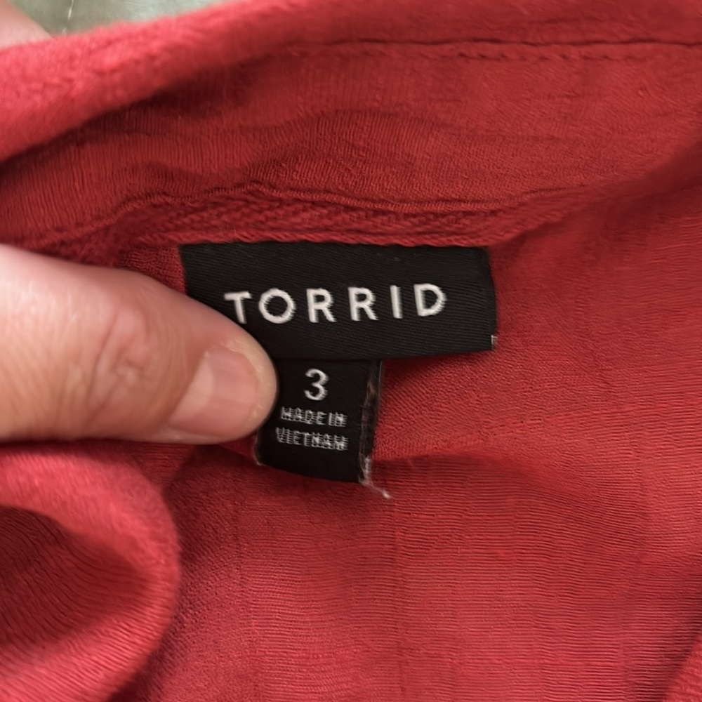 Burnt Orange Light Weight Button Down Torrid Size… - image 3
